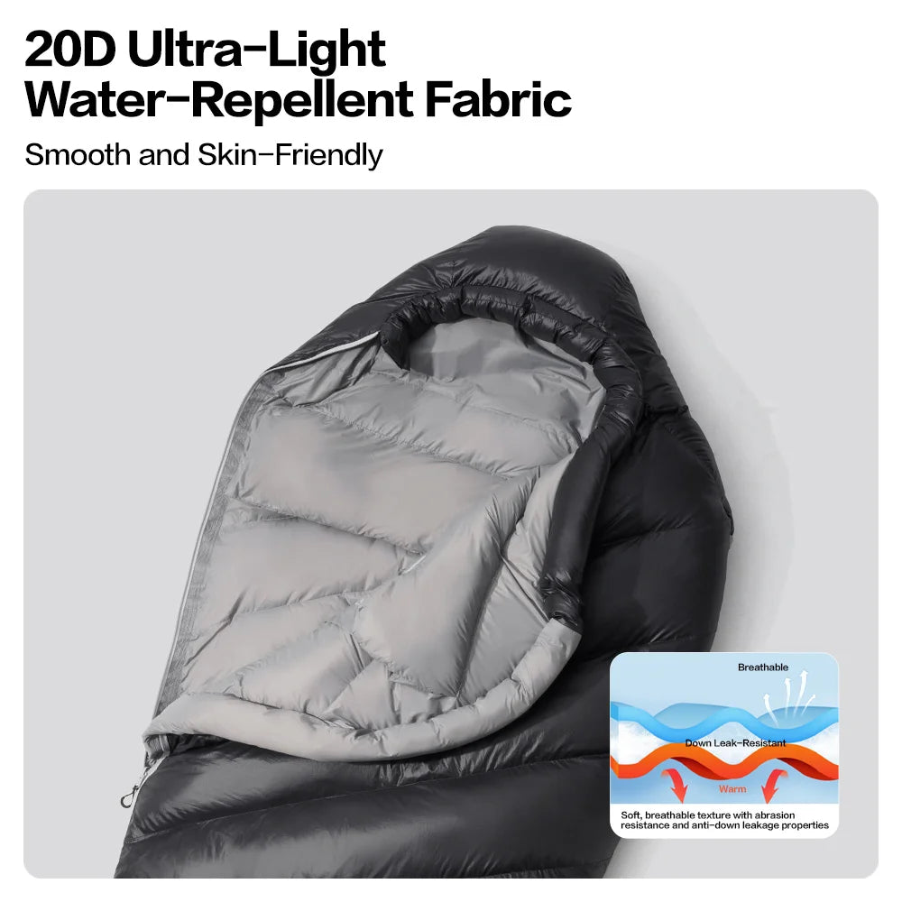 Mobi Garden Winter Warm Sleeping Bag -25 ℃ ~0 ℃   Goose down Thickened 650Fp Mummy Type Outdoor Camping Adult down Sleeping Bag