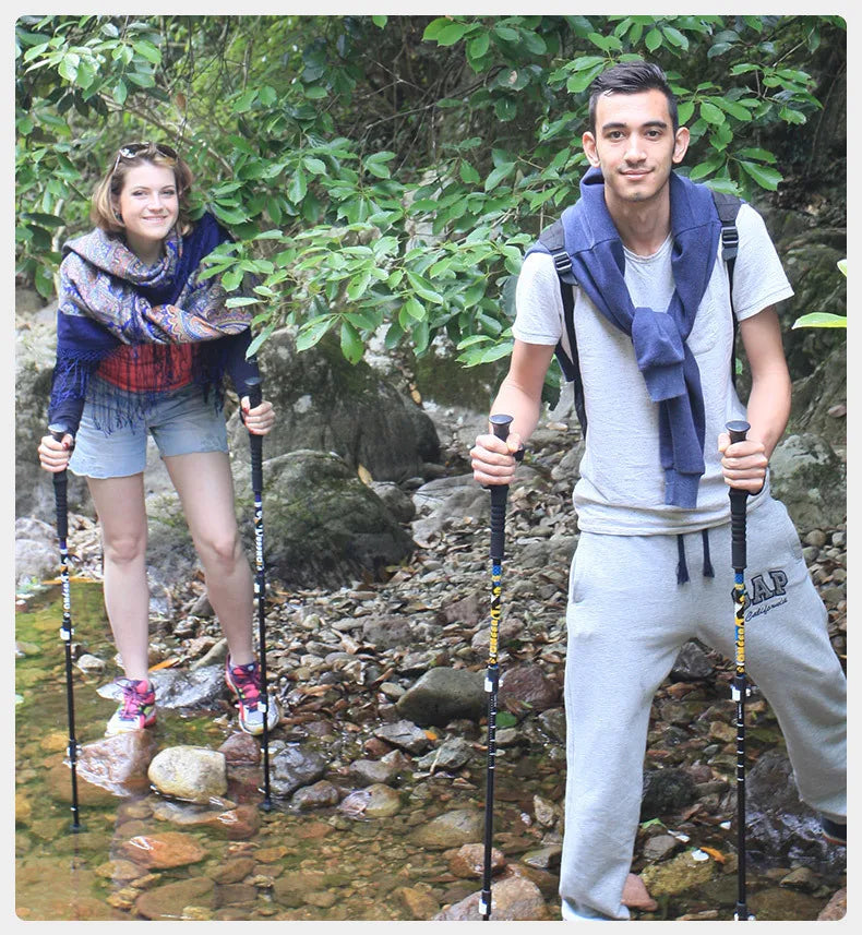 2Pcs/Pair Pioneer Trekk Poles Nordic Walking stick Telescopic Alpenstock Aluminum Alloy Shooting Walking Stick Crutch Senderismo