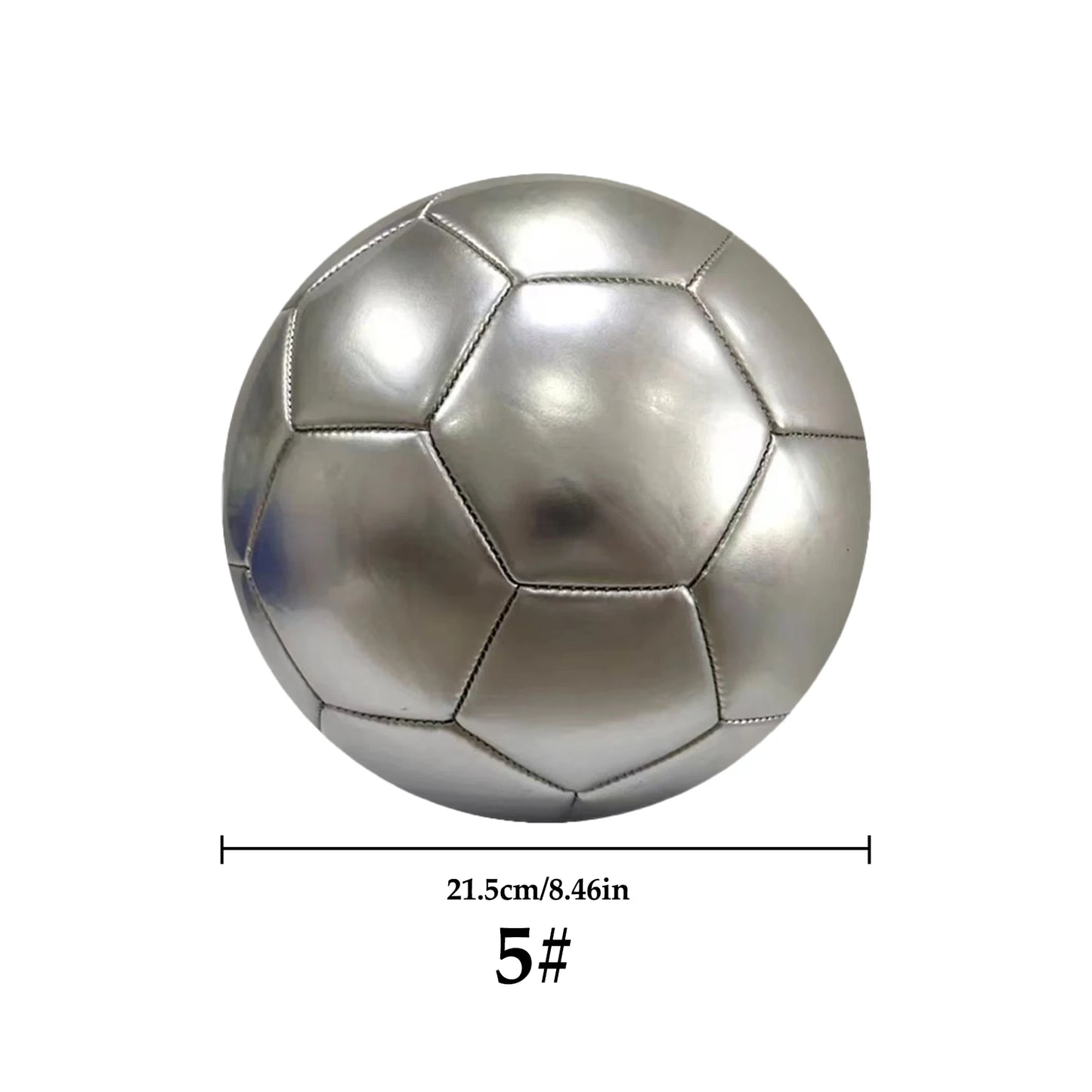 Golden silver Football Soccer Balls Official Size 5 PVC Football Team Training Footy Ball Outdoor Match Game Football Training