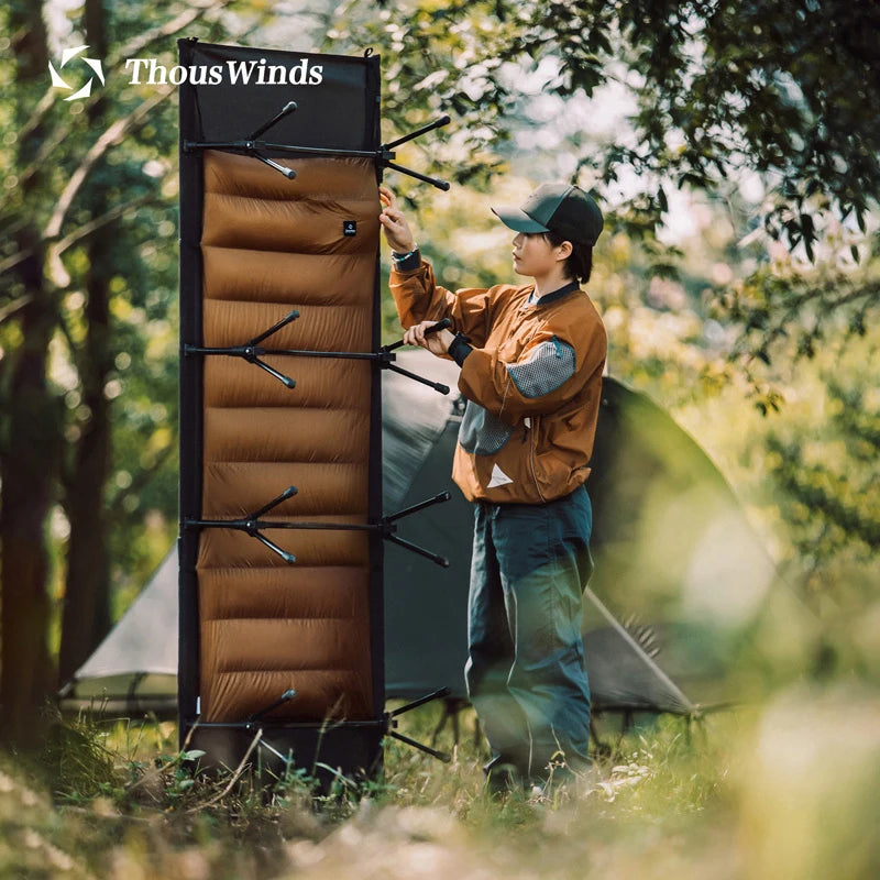 Thous Winds Camping Cot Down Winter Waterproof Sleeping Bag Down Camping Cot Down Backing Fit with Helinox Cot Camping Supplies