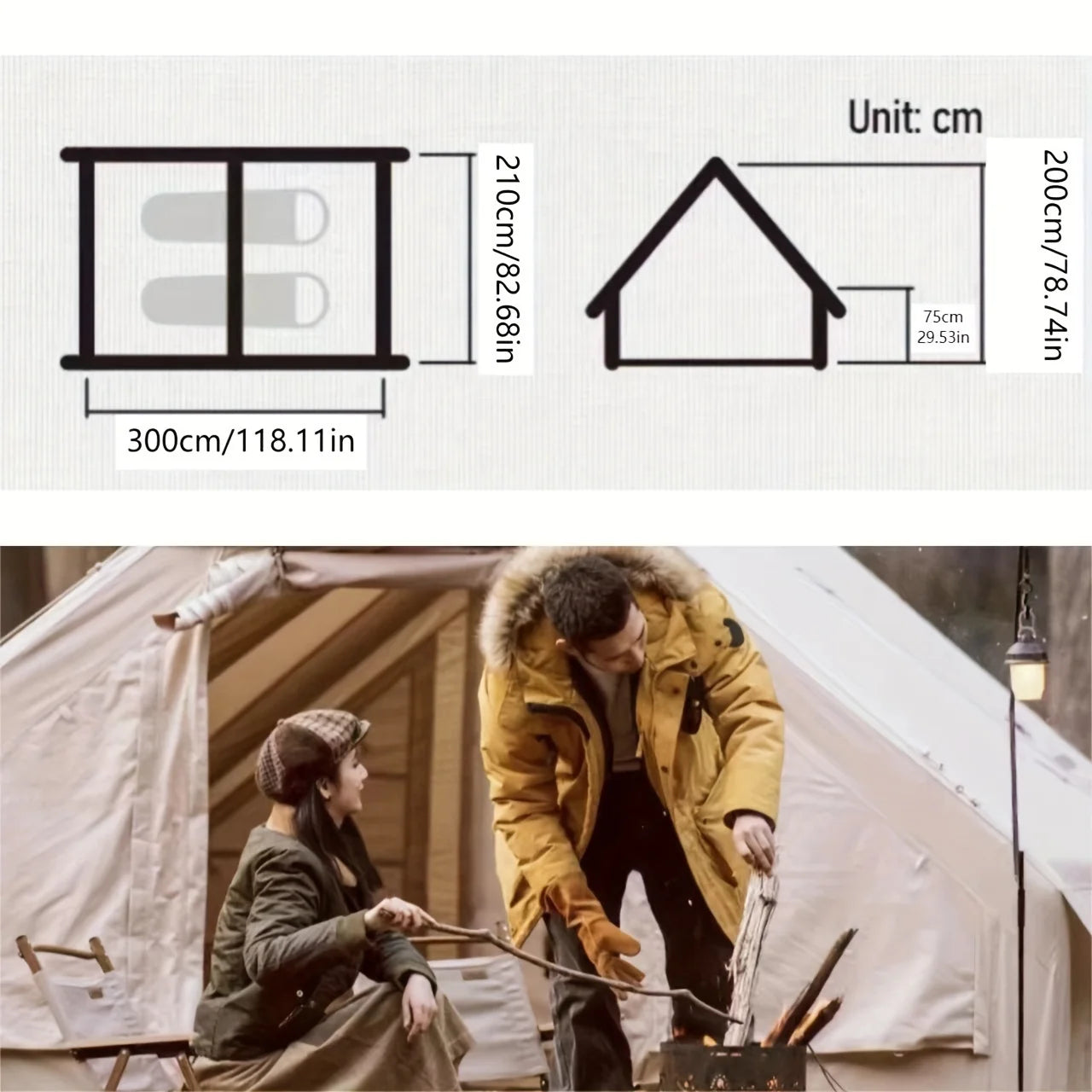 6-Person Inflatable Camping Tent - Easy Setup, All-Season Waterproof & Windproof Shelter, Portable Air Tent for Hiking, Fishing