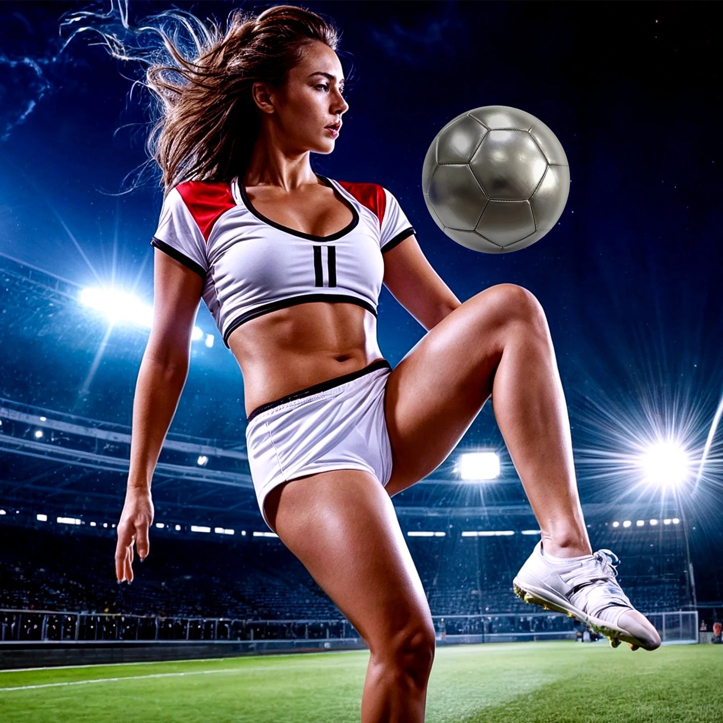 Golden silver Football Soccer Balls Official Size 5 PVC Football Team Training Footy Ball Outdoor Match Game Football Training