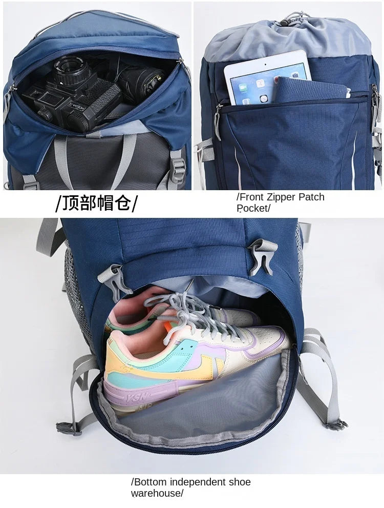 60L Large Hiking Mountaineering Backpack Climbing Hiking Backpack Camping Backpack Sport Outdoor Rucksack Bag For MEN