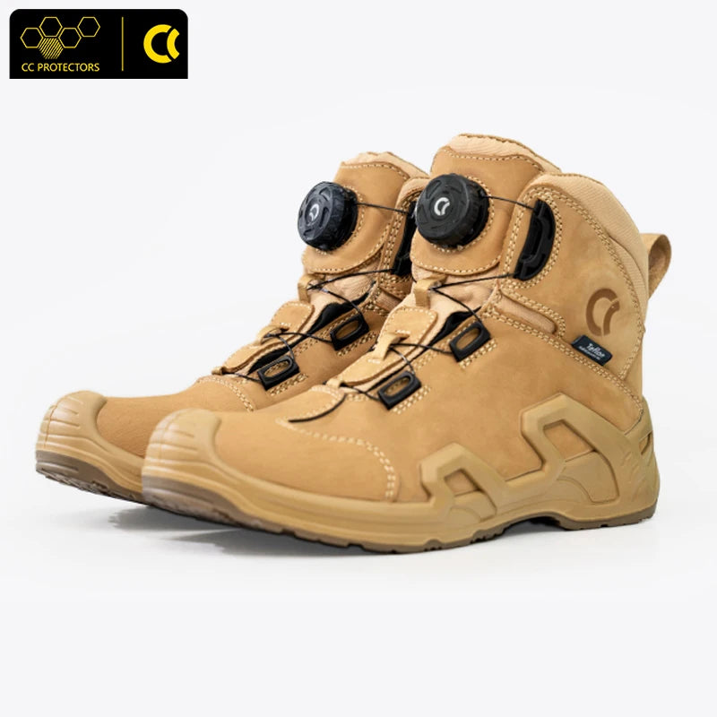 CC Motorcycle Riding Boots Men Leather Motorbike Shoes Breathable Anti-slip Anti-fall XRD Ankle Protection Motocross Short Boots