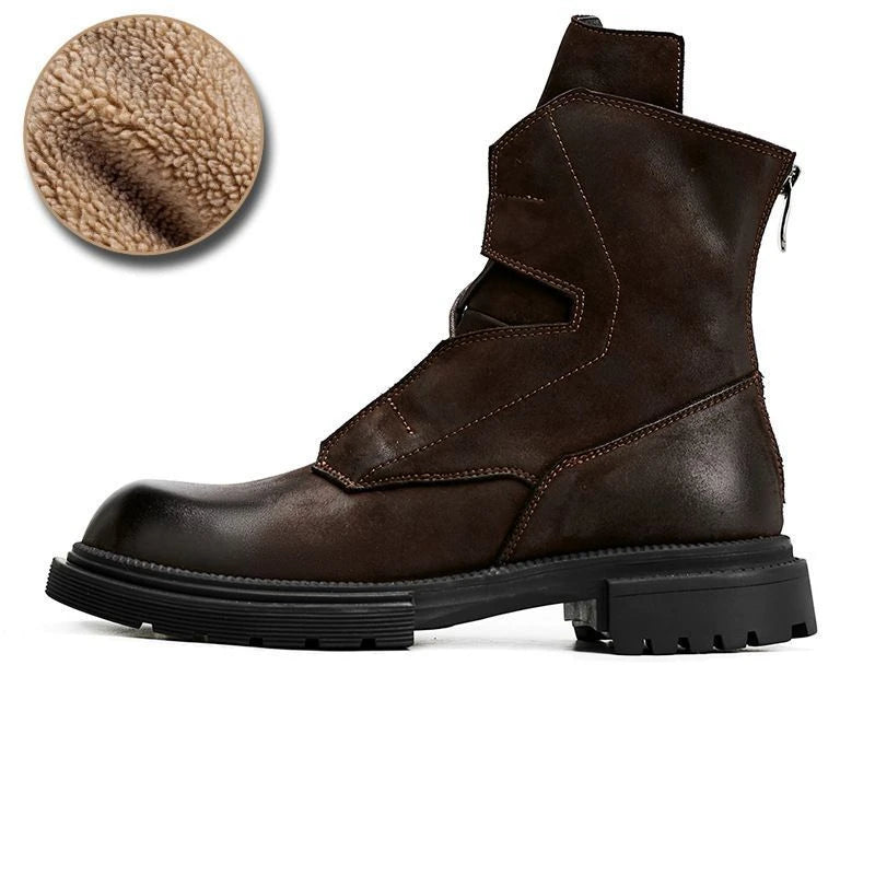 Motorcycle Riding Boots Genuine Leather British Leather Boots High Top Shoes Handmade Retro Men Leather Work Boot