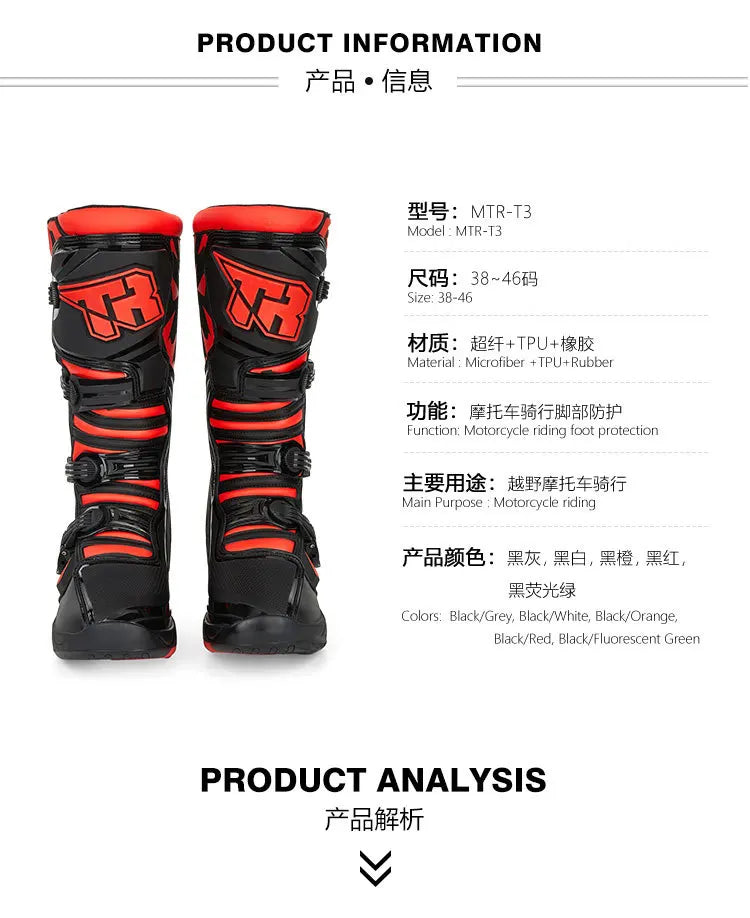 Motocross Enduro Professional Racing Boots Motorcycle Off-road Bottas Motorboat Shoes ATV MTB Motorcycle Long Racing Boots