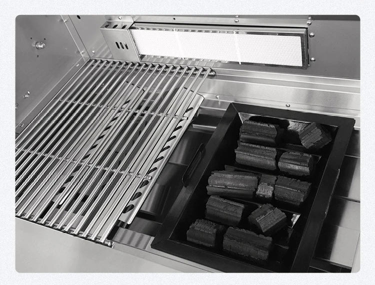 Outdoor Gas Black Stainless-Steel Build in BBQ Grills Plate Natural Gas Cooker With Oven and Grill Camping Barbeque Gas Grill