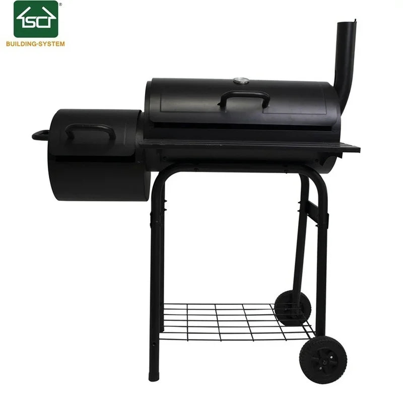 Portable Offset Smoker with Wheels - BBQ Cart for Outdoor Grilling, Versatile Smoking & Barbecue Equipment