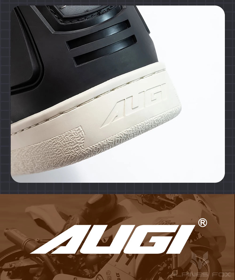 Motorcycle Rider Protective Boots Men Casual Breathable Sports Shoes Rubber Gear Shift Pad Reinforced Toe Motorcycle Sneakers