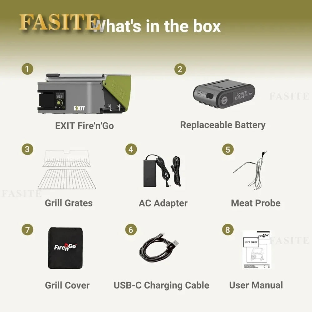 Green Portable Pellet Grill, Camping Stove, Battery-Powered Lightweight Compact Pellet Smoker