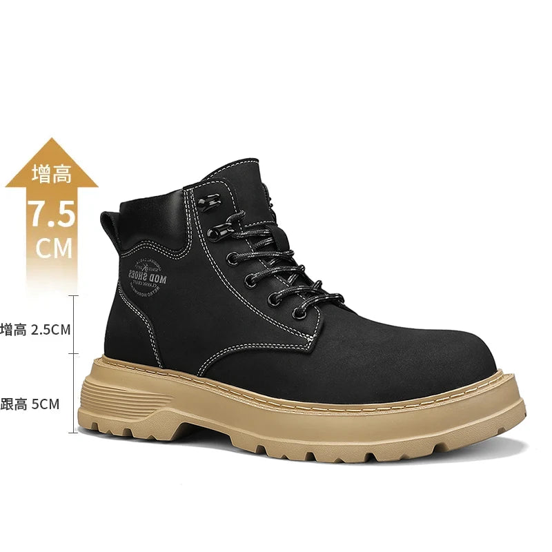 New Arrival Mens Ankle Boots Fashion Comfortable Motorcycle Boots Leisure Walk Male Basic Boots Outdoor High Top Shoes Sneakers