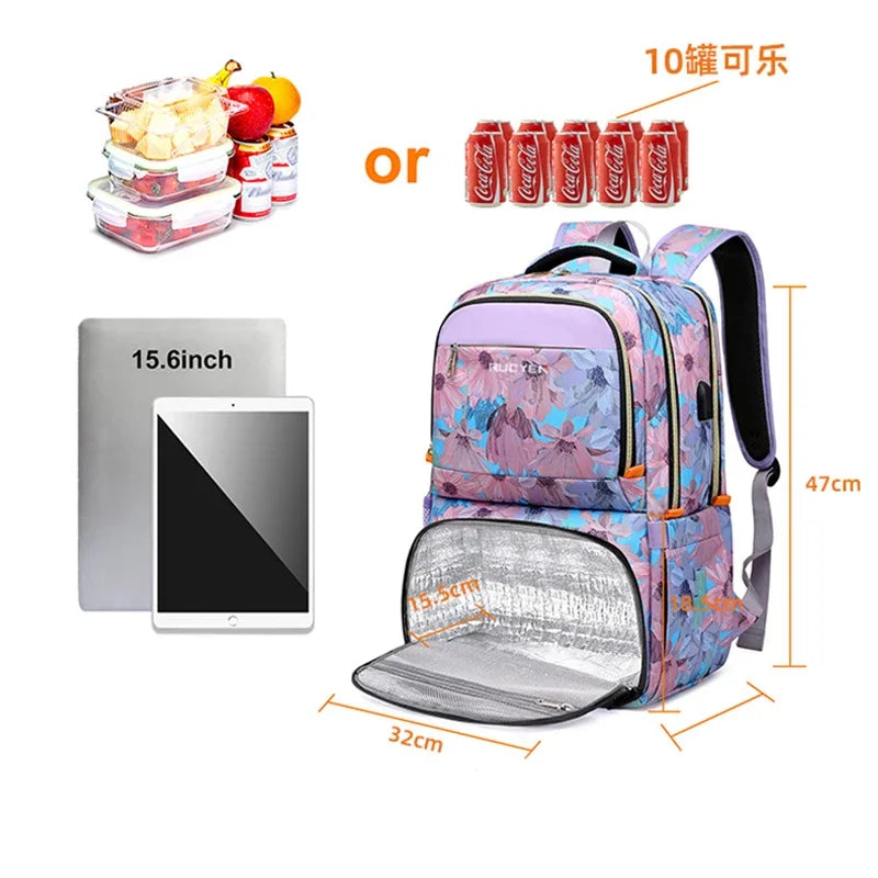 2024 New Backpack for Girls High School and College Students School Bags, Water-Repellent Lunch Bags, Insulated Bags, Lunch Bags