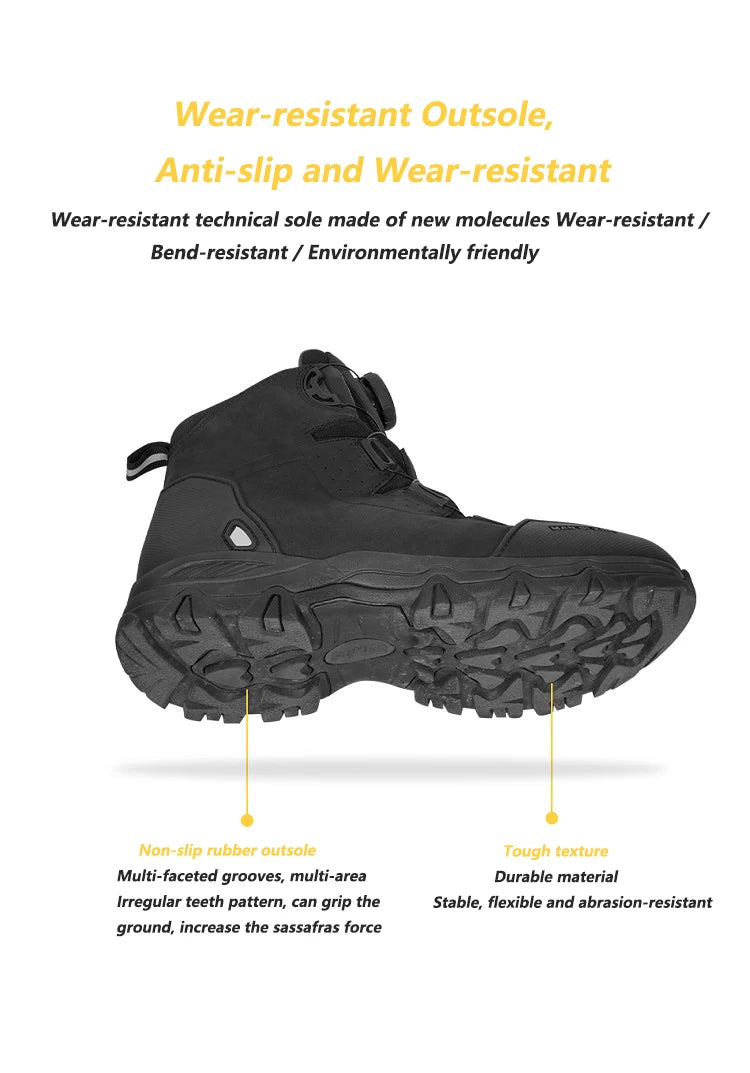 FEHER MQZ Series Motorcycle Boots for Men All-season Protective Wear-resistant Motorcycle Riding Hiking Urban Commuting Shoes