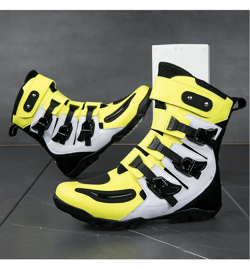 New Motorcycle Boots Men's Outdoor Sports Motocross Protective Boots Motos Slip Resistant Riding Shoes Motorcycle Accessories