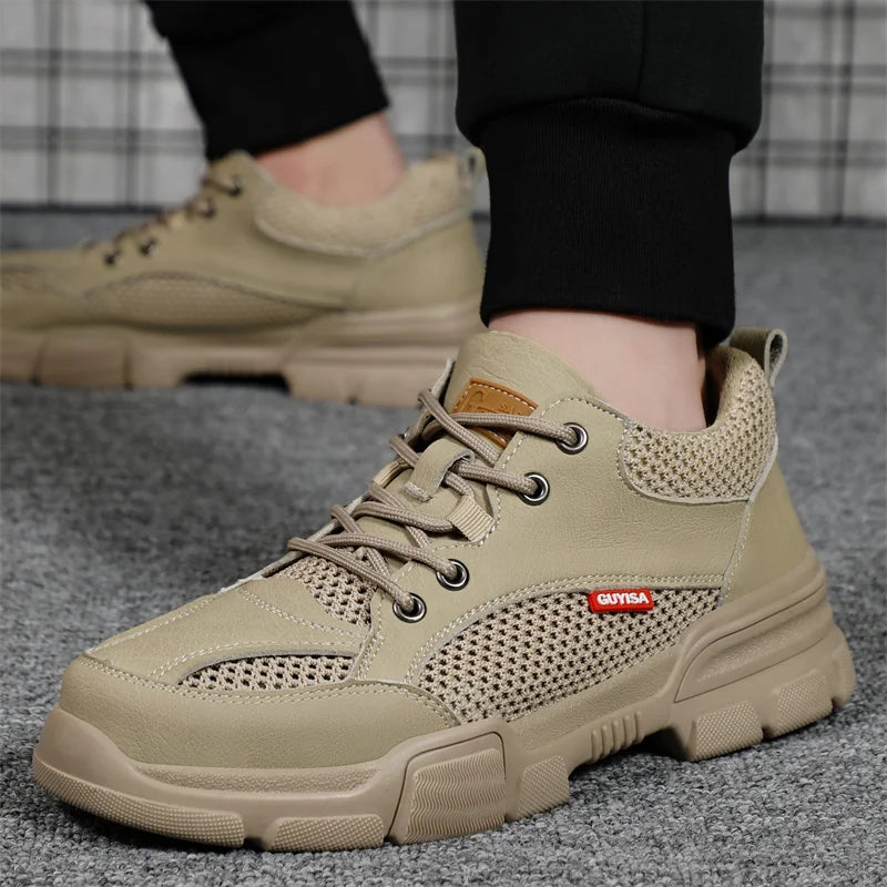 Waterproof Wrok Safety Shoes For Men Summer Breathable Indestructible Boots Non-slip Industrial Construction Shoes Male Footwear