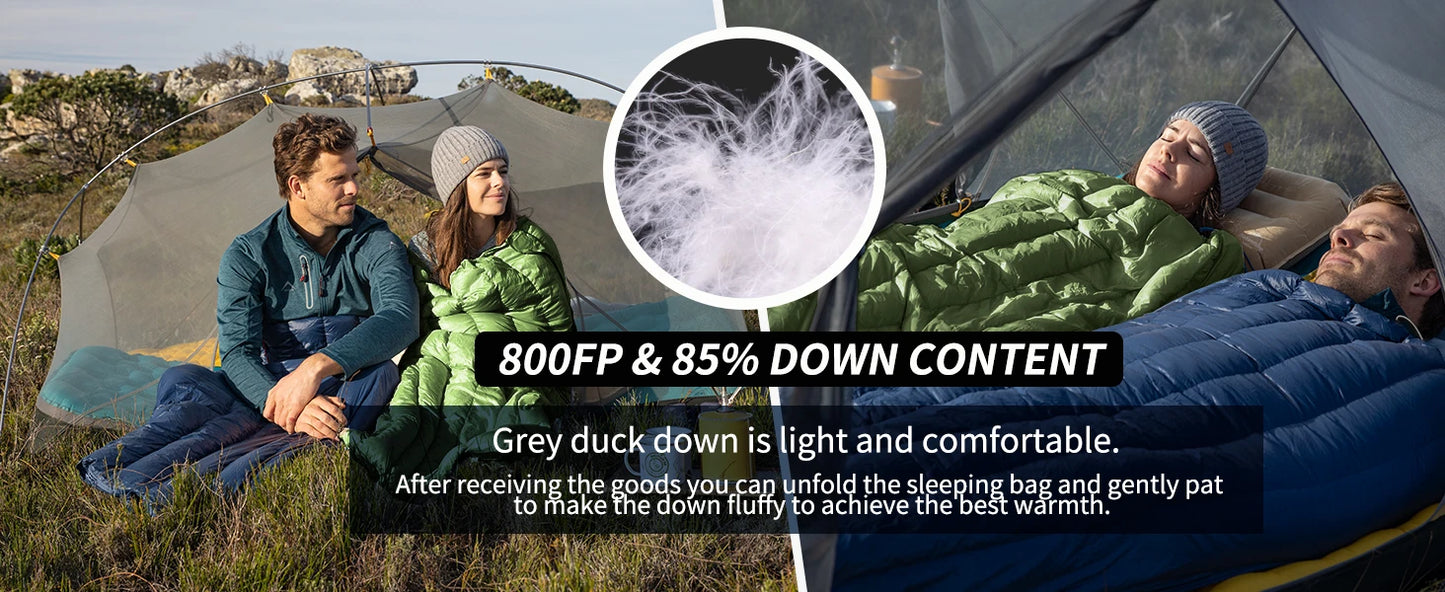 Naturehike Duck Down Sleeping Bag Ultralight Waterproof Four Seasons Envelope Sleeping Bag Camping Fishing Sleeping Bag CW295