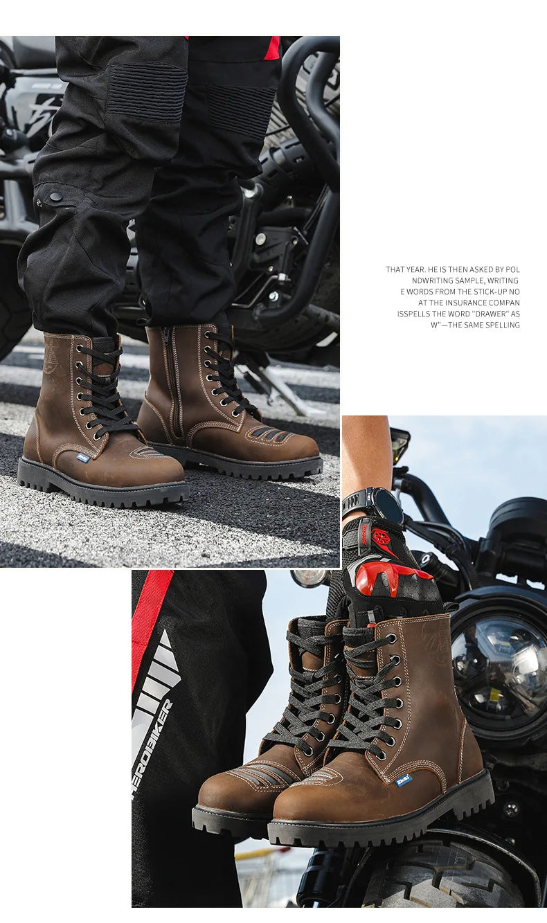 Motorcycle Riding Boots High Top Motorcycle Boots Breathable Anti Fall Knight Equipment Road Racing Boots Motocross Shoes 35-46