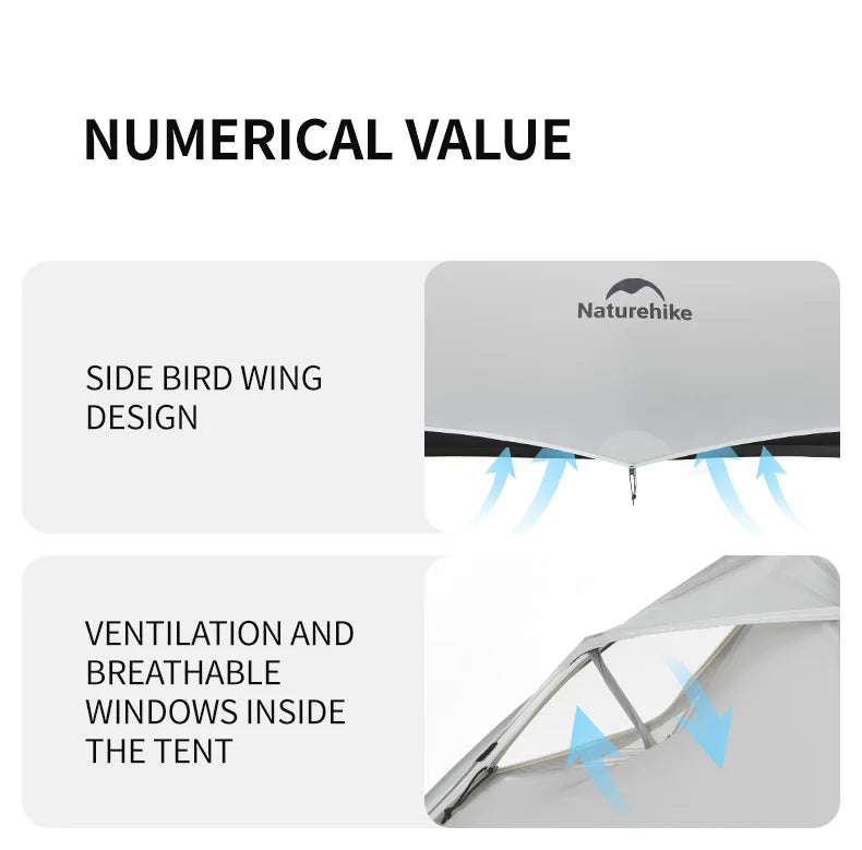 Naturehike Cloud Up Outdoor Camping Tent Ultralight 2 Person 15D Silica Gel Double Layer Backpack Tent Hiking With Free Mat