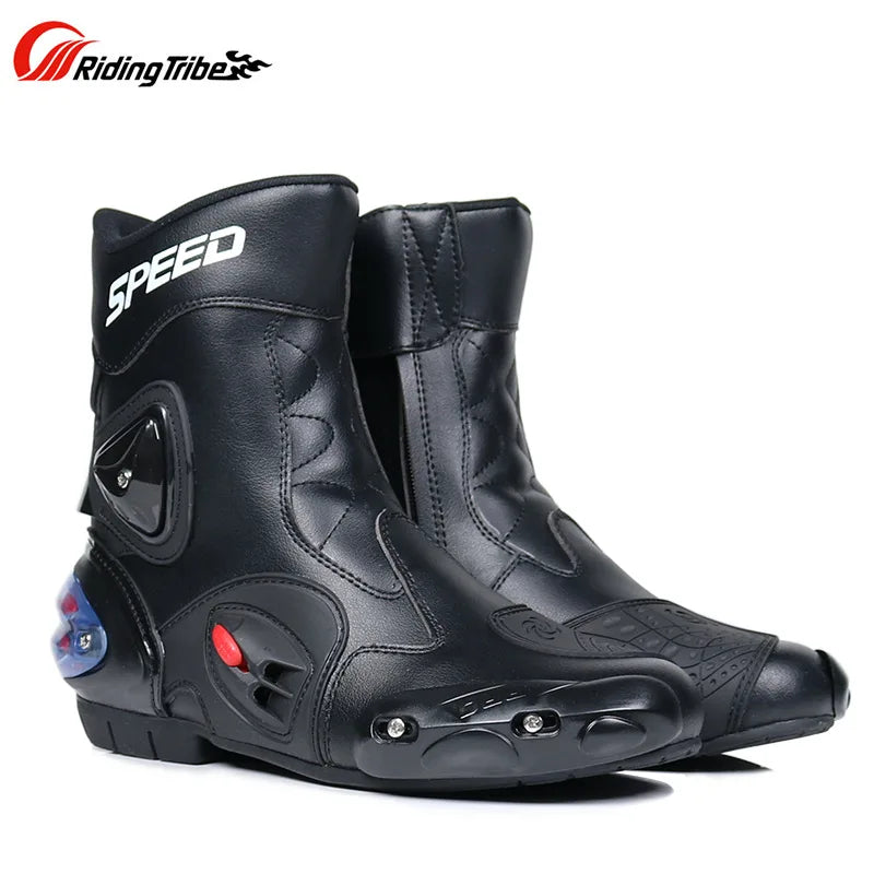 Motorcycle Boots Feet Protection High-Speed Pro-Biker Microfiber Men's Boats Moto Motorbike Race Boot Breathable Anti-fall Shoes