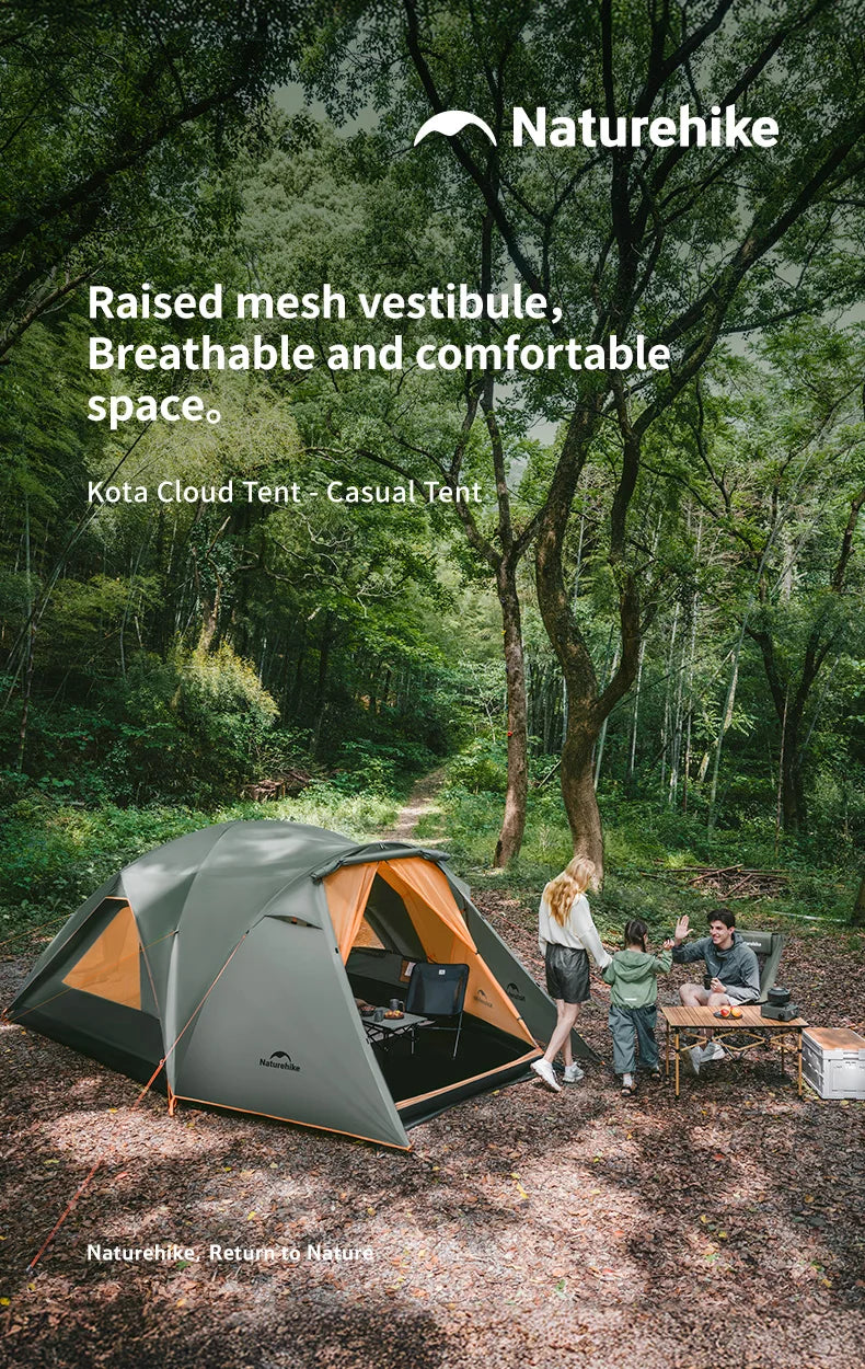 Naturehike 8-10 Person Camping Tent Picnic Rainstorm Sheltering Wind large Canopy Shelter Beach Tent Family Tent