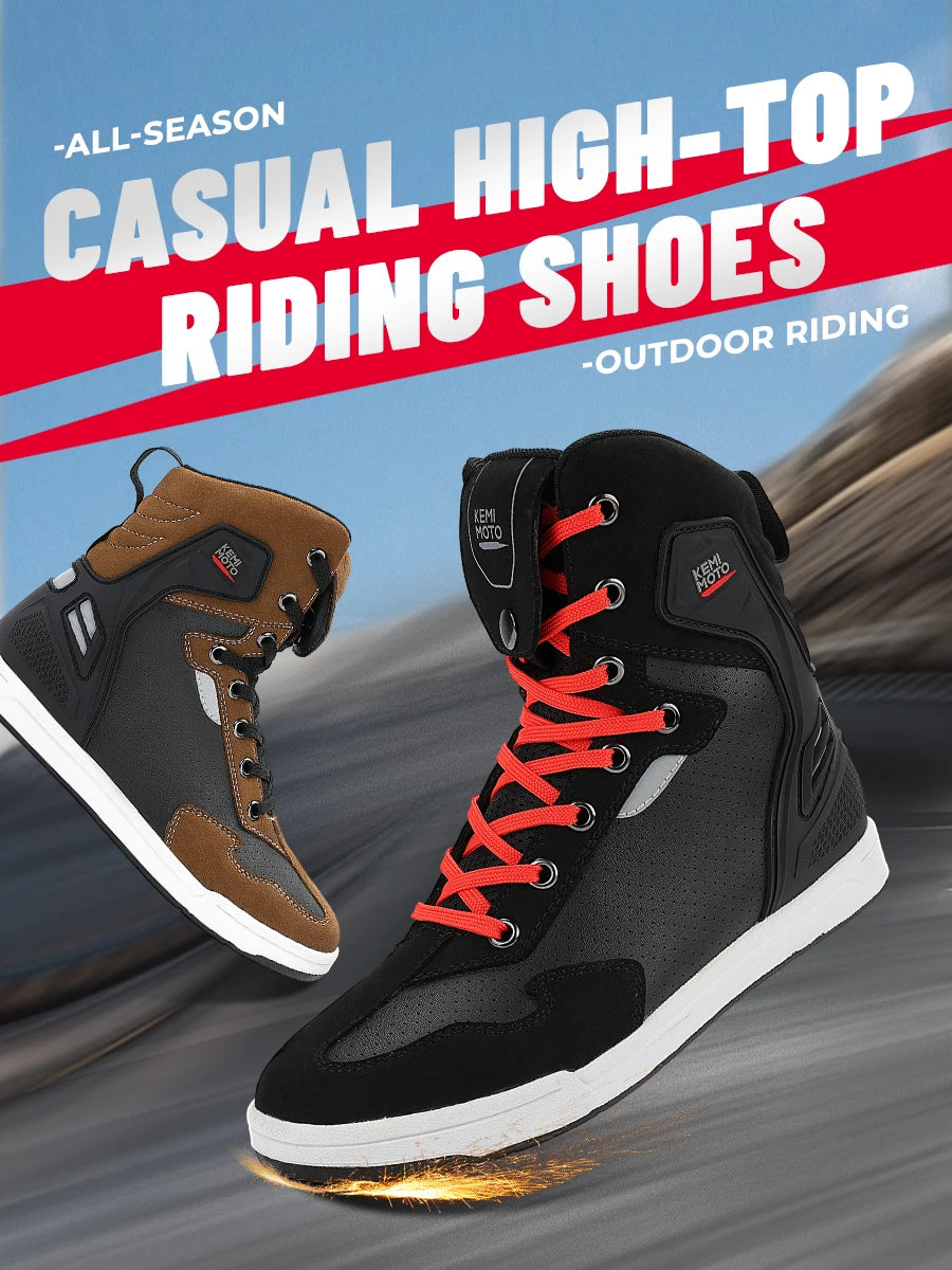 Motorcycle Summer Riding Shoes Men Riding Casual Short Boots  Anti-collision Reflective Protection Durable Equipments Moto Gear