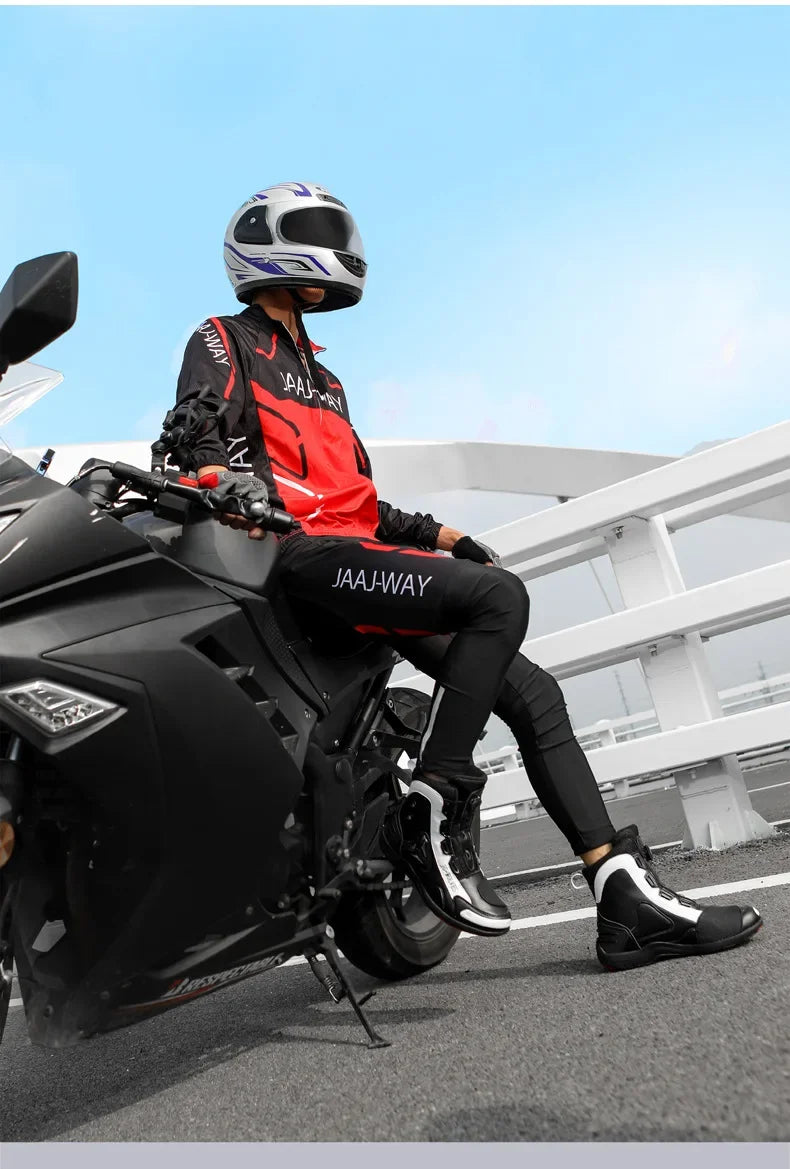 Non-slip  Motorcycle Protective Rubber Soles Boots Casual Motorcycle Boots Men's Leather Boots Motorcycle Riding Shoes