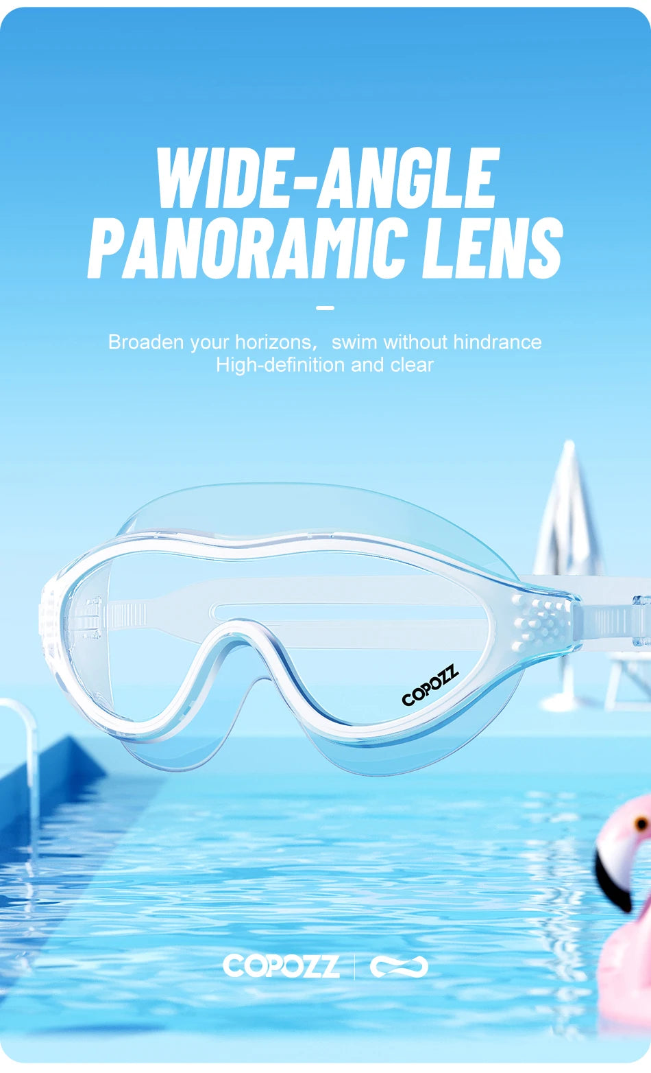 Big Frame Professional Swimming Waterproof Food Grade Silicone Glasses Swim Eyewear Anti-Fog UV Adult Men Women Diving Goggles