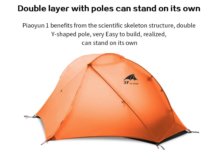 3F UL Gear Floating Cloud 1 Ultralight 3 4 Season Outdoor Camping Tent Waterproof Windproof Hiking Double Layer Tents