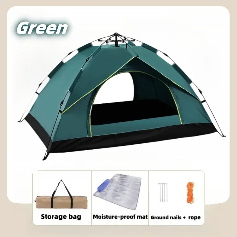 Camping Waterproof Tent 2-3 People One-touch Camping Tent Outdoor Ultralight Portable Sun Shelter Beach Tent for Outdoor Fishing