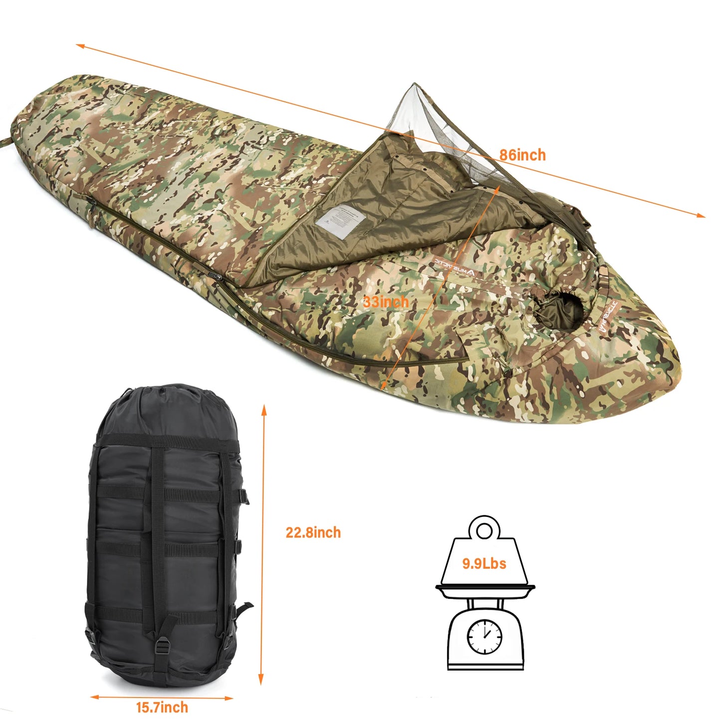Army-40℃  Force Defence Modular Sleeping System 4 Season Waterproof Cold Weather Military Tactical Sleeping Bag