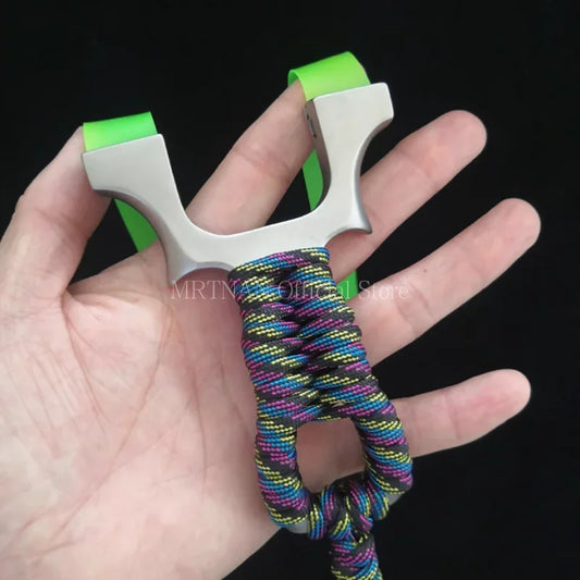 High-quality Titanium Alloy Slingshot with Rubber Band Professional Outdoor Sports Hunting Shooting Catapult Accessories