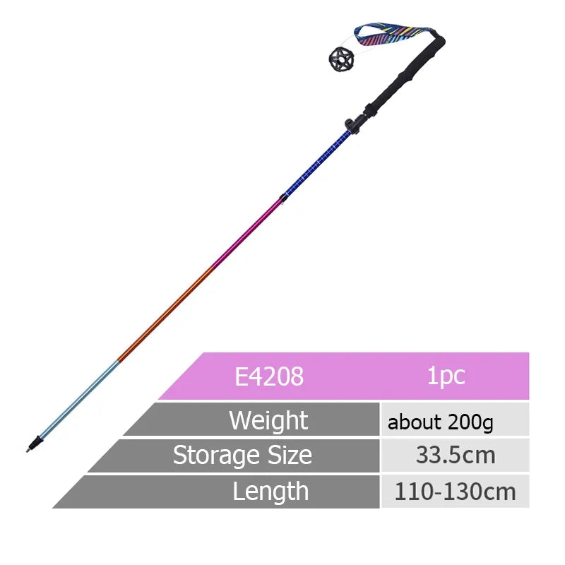 AONIJIE E4208 Rainbow Color Unisex Outdoor Hiking Pole Telescopic Adjustable Aluminum Alloy Pole Running Hiking Walking Stick