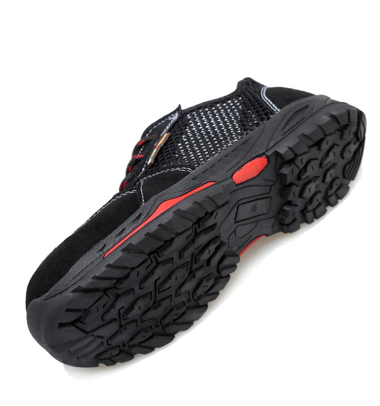 Summer Men Safety Shoes Anti-Smash Indestructible Shoes Breathable Mesh Work Shoes Men Women Work Sneakers Light Steel Toe Shoes