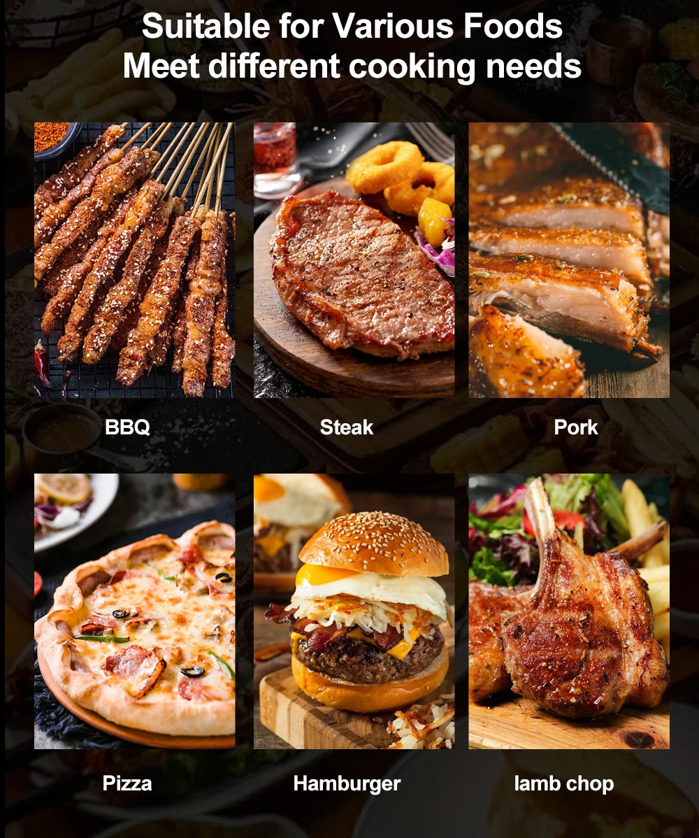 Wood Fire Oven Outdoor BBQ Stove with 9" Pizza Oven Large Multifunction Wood Fired Burning Stove Built-In Thermometer Camping