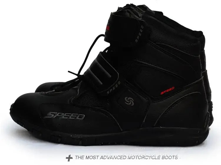 Motorcycle Fall Prevention Boots High Ankle Racing Boots Leather Race Motocross Motorbike Riding Boots Shoes for Women Men Shoe