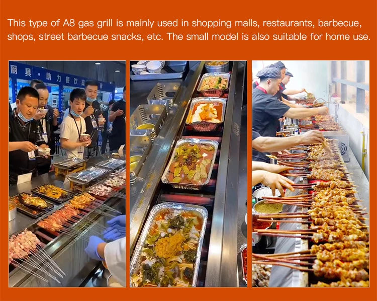 A8 Gas Large Barbecue Grill Commercial Grill Machine Restaurant