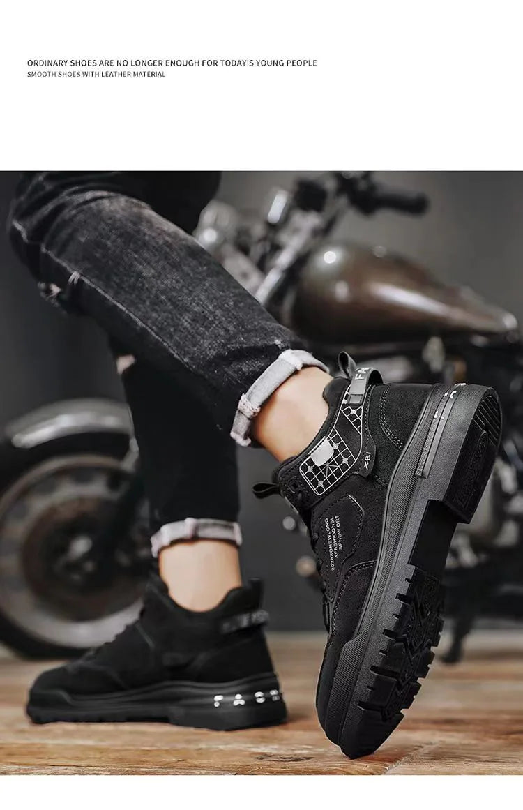 Men's Boots Mens Luxurious Design Casual Shoes Mens Motorcycle Boots Men's Waterproof and Wear-resistant Work Shoes
