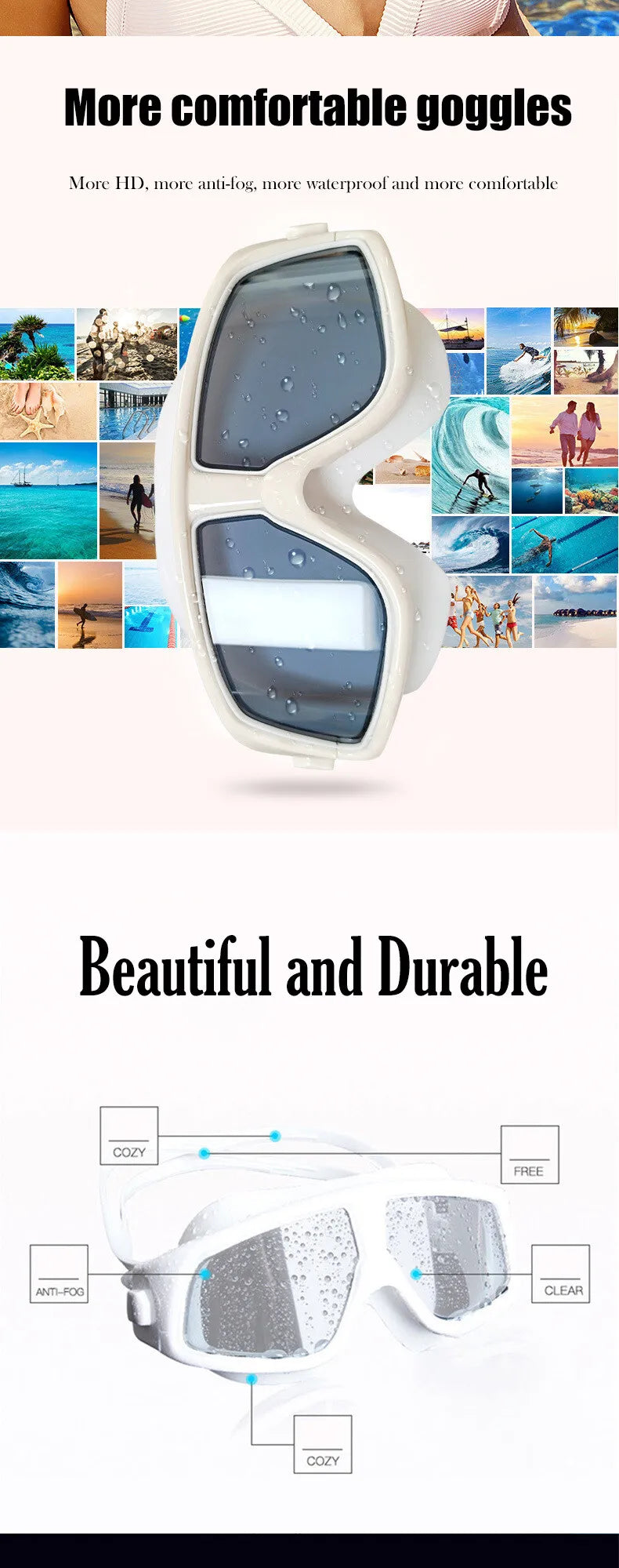 Queshark Men Women Adult -1.5 To -10.0 Myopia Swim Eyewear Silicone  Anti Fog Swimming Goggles Custom Different  Left Right Eyes