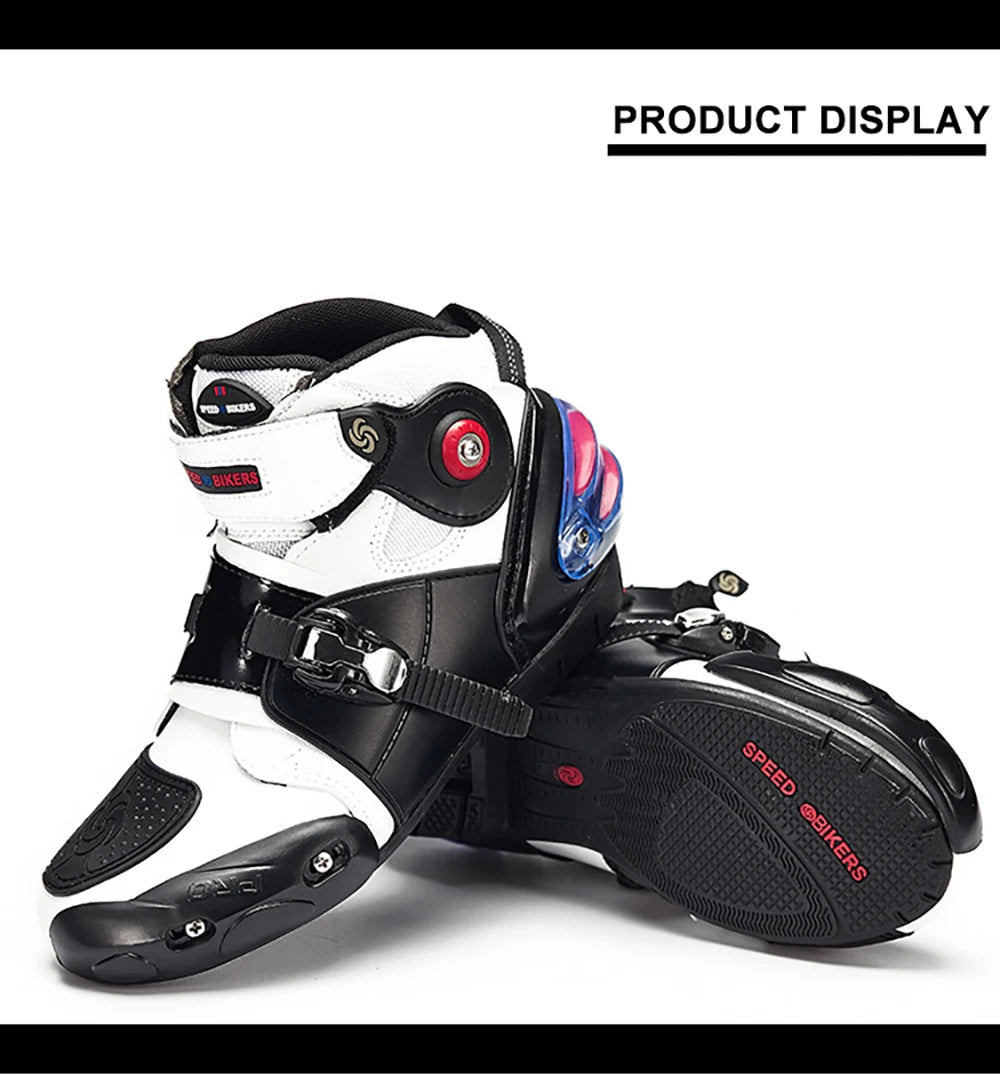 Men Women Motorcycle Racing Boots Sneakers Shoes Microfiber Leather Anti-collision Protection Motocross Off-Road Boots Non-slip