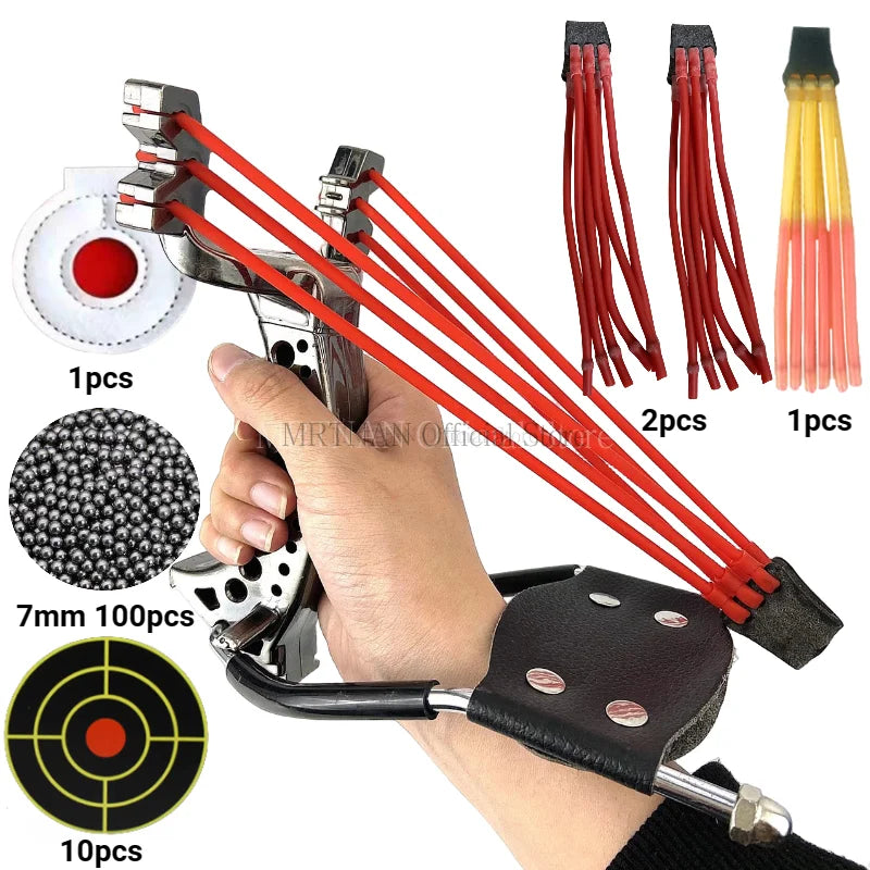 Powerful Fishing Slingsshot with Wrist Rest Outdoor Hunting Material Sling Shot Large Catapult for Fishings and Ball