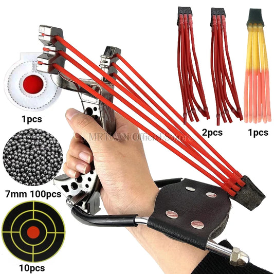 Powerful Fishing Slingsshot with Wrist Rest Outdoor Hunting Material Sling Shot Large Catapult for Fishings and Ball