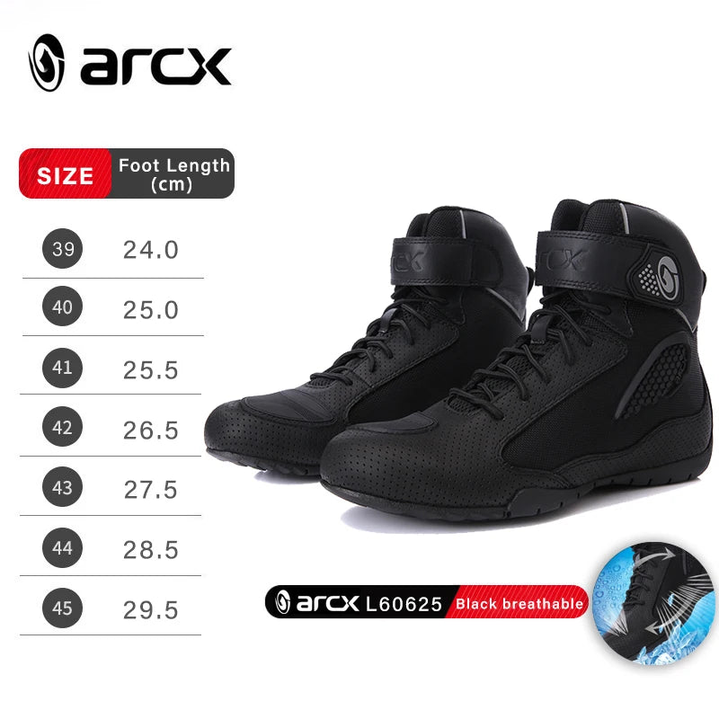 ARCX Motorcycle Boots Street Riding Shoes Anti-Slip Outdoor Trekking Hike Work Shoes for Men Breathable Non-slip Anti-fall