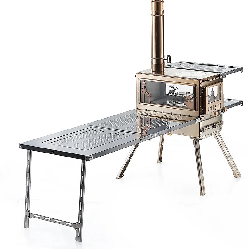 Firewood Stove Tent Heater Wood Furance Pellet Stove Brazier Grill Outdoor Camping Stove Portable Tent Heating Drawer Oven New