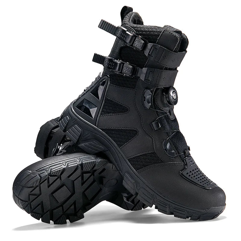 Motorcycle Boots Men's Mid-Calf Motocross Races Protective Boots Outdoor Breathable Non Slip Motos Sports Shoes Botas Moto Hombr