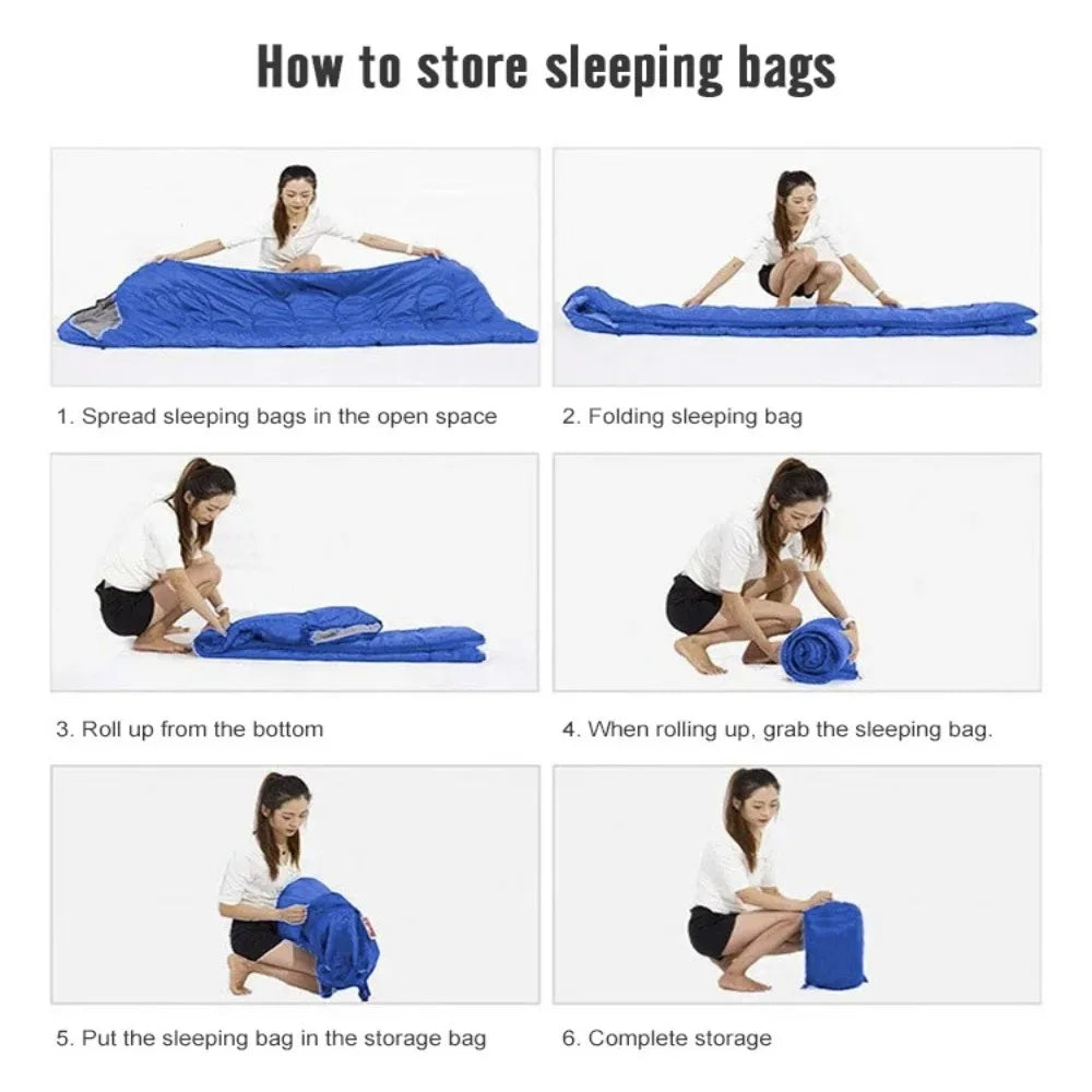 Camping Sleeping Bag Lightweight 4 Season Warm Envelope Backpacking Outdoor Mummy Cotton Winter Sleeping Bag Camp Sleeping Gears