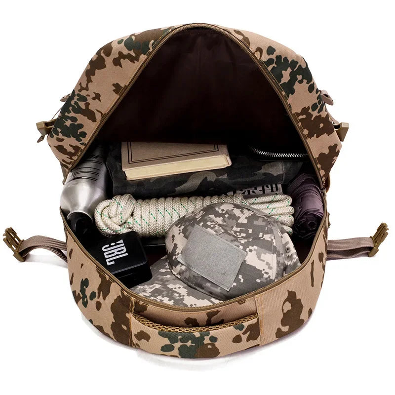 60L Outdoor Hiking Sports Backpack Large Capacity Camping Travel Climbing Bag Camo Military Tactical Rucksack Student Work Pack