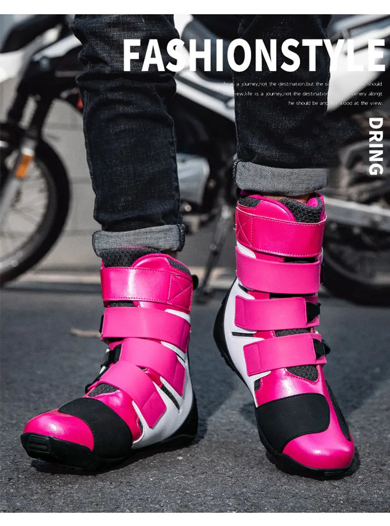 New Motorcycle Boots Men's Outdoor Sports Motocross Protective Boots Motos Slip Resistant Riding Shoes Motorcycle Accessories