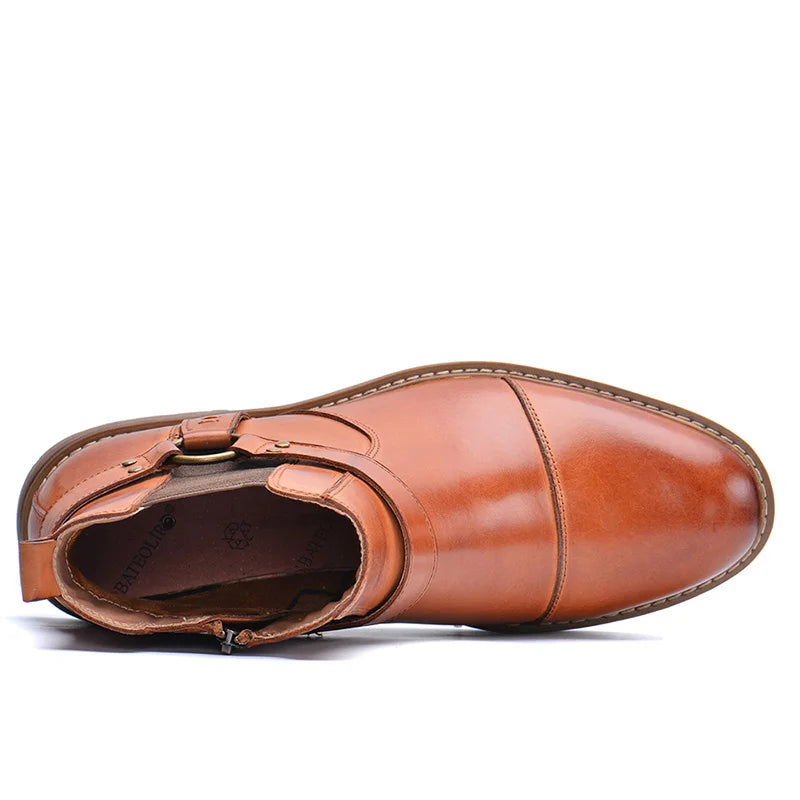 ZFTL NEW Men's Casual boots Genuine Leather Men's autumn and winter handmade High-top boots lager size men's Chelsea boots 0153