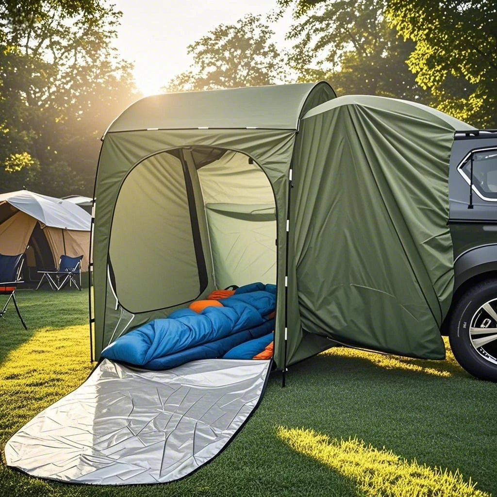 Easy Setup SUV Car Camping Tent - 4-Season Waterproof Tailgate Tent with Floor, 2-4 Person Large Space for Outdoor Adventures