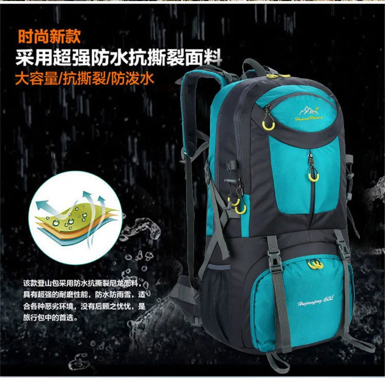 50l/60l-Large Capacity Mountaineering Bag,Large Load-Bearing Hiking Multi-Functional Outdoor Sports Tear Resistance Backpack